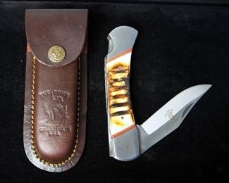 The Bone Collector 5" Bone Handled Folding Knife, New In Box