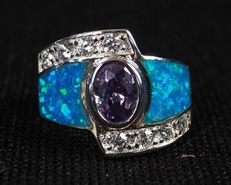 Montana Silversmiths Opal And Amethyst Ring, Size 6, #RG3802-6, New In Box