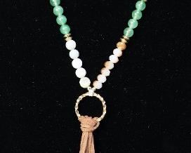 Natural Stone And Beaded 20" Necklace