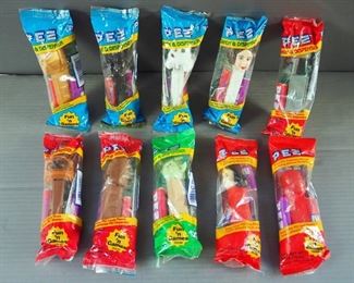 Star Wars, Spider Man And Wonder Woman Pez Candy Dispensers In Factory Sealed Packages, Total Qty 10