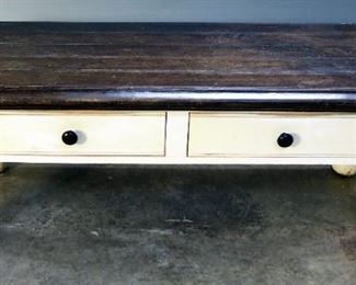 Painted Farm House Styled Coffee Table/Bench 17.5" x 48" x 19"