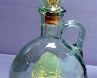 Old Fitzgerald Whiskey Bottle, Turkey Design Pitcher, Amber Glass Canning Jar,