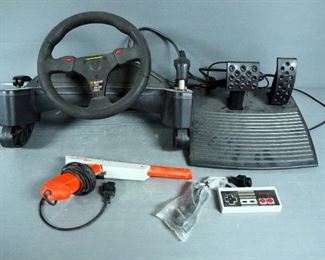 Thrust Master Nascar Pro Racing Wheel With Pedals, 1985 Nintendo Zapper Gun And Remote