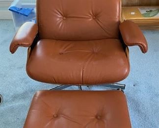 Vintage Mid Century Chair and Ottoman