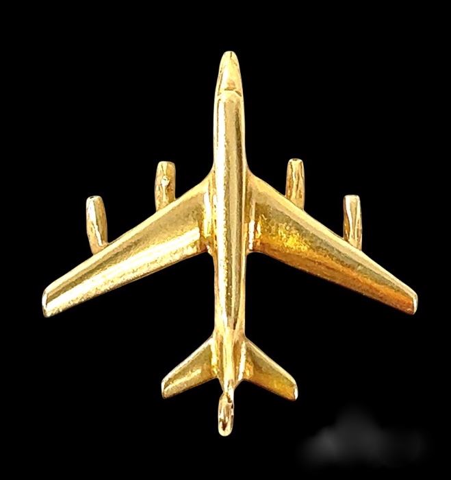 14k Yellow Gold Jet Airplane Charm Pendant