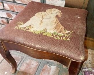 Embroidered footstool 