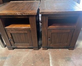 Rustic solid wood side tables