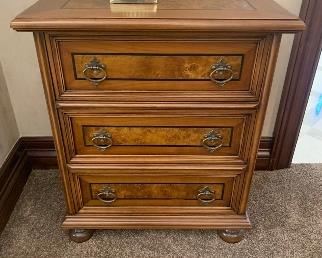Burl wood accent chest