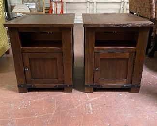 Rustic wood end tables