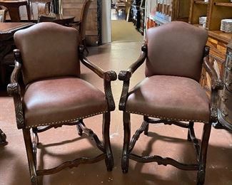 Leather counter height stools