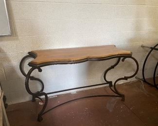 Wood and iron console table