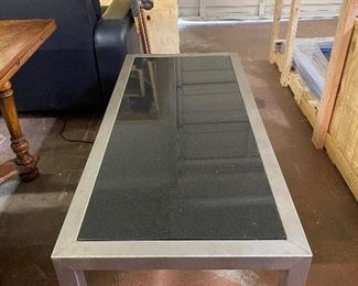 Custom welded steel and granite coffee table