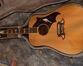 Guitar with case and stand 