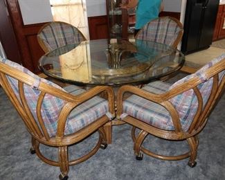 Round Kitchen Table with 4 Chairs - Great for Game Room as Well.