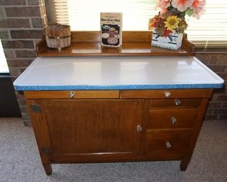 Antique Porcelain Dough Cabinet