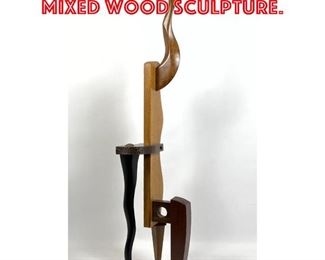 Lot 2 Studio Woodworker Mixed Wood Sculpture. 