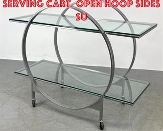 Lot 15 Art Deco style Rolling Serving Cart. Open Hoop Sides su
