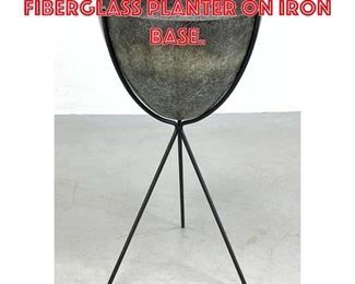 Lot 24 KIMBALL SF Vintage fiberglass planter on iron base.