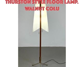 Lot 27 Modernist Gerald Thurston style Floor Lamp. Walnut Colu