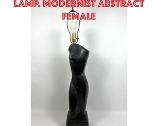 Lot 33 Glazed Pottery Figural Lamp. Modernist Abstract Female 