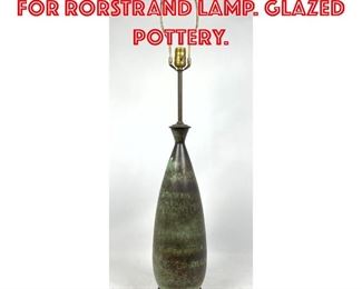 Lot 34 Carl Harry Stalhane for RORSTRAND Lamp. Glazed Pottery.