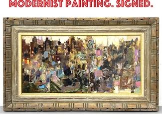 Lot 35 D HYLAND Abstract Modernist Painting. Signed. 