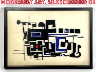 Lot 36 A. FULLER Assimilation Modernist Art. Silkscreened de