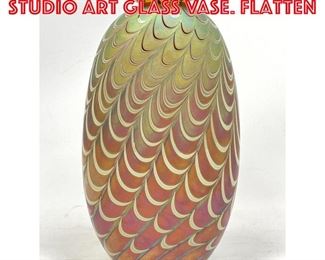Lot 40 CRAIG ZWEIFEL Iridescent Studio Art Glass Vase. Flatten