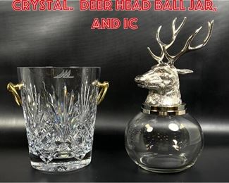 Lot 45 2pcs Metal Mounted Crystal. Deer head ball jar, and Ic