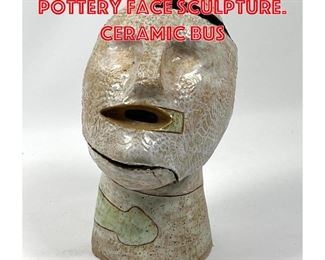 Lot 46 D ROCHELLE Two Part Pottery Face Sculpture. Ceramic Bus