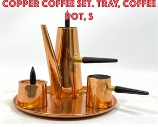 Lot 51 4pc BM Portugal Copper Coffee Set. Tray, Coffee Pot, S