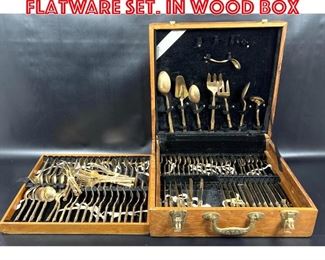 Lot 71 103 pc Star of Siam brass Flatware Set. In wood box