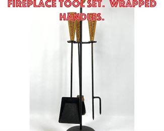 Lot 74 Arthur Umanoff Fireplace Tool Set. Wrapped Handles. 