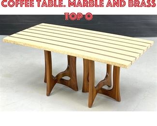 Lot 104 Mid Century Modern Coffee Table. Marble and brass top o