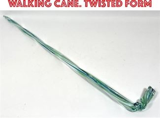 Lot 120 Hand Blown Glass Walking Cane. Twisted form
