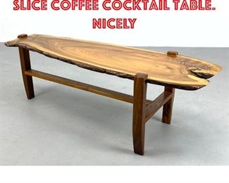 Lot 121 Craftsman Wood Tree Slice Coffee Cocktail Table. Nicely