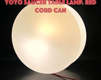 Lot 126 Very Cool Acrylic YoYo Saucer Table Lamp. Red cord can 