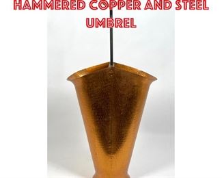 Lot 131 German Arts and Crafts hammered copper and steel umbrel