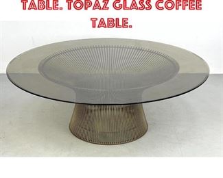 Lot 136 WARREN PLATNER Coffee Table. Topaz Glass Coffee Table.