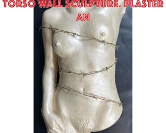 Lot 145 Joe Zanger Female Nude Torso Wall Sculpture. Plaster an