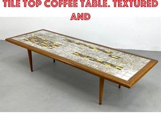 Lot 146 HOHENBERG Original Tile Top Coffee Table. Textured and 