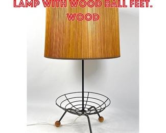 Lot 154 Frederic Weinberg Style lamp with Wood Ball Feet. Wood 