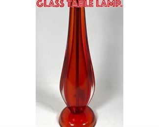 Lot 157 Heavy Red Murano Glass Table Lamp.