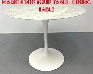 Lot 160 Saarinen for Knoll marble top tulip table. Dining Table