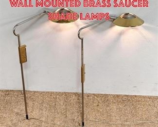 Lot 166 Pr CEDRIC HARTMAN Wall Mounted Brass Saucer Shade Lamps