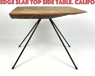 Lot 172 Carl Aubock Style Free Edge Slab Top Side Table. Califo