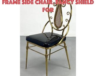 Lot 174 Italian Ornate Brass Frame Side Chair. Fancy Shield For