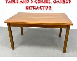Lot 175 Danish Teak dining table and 6 chairs. Gansby Refractor