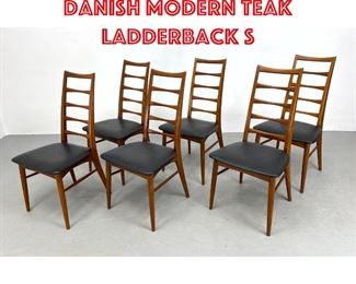 Lot 176 Set 6 Koefoeds Hornslet Danish Modern Teak Ladderback S