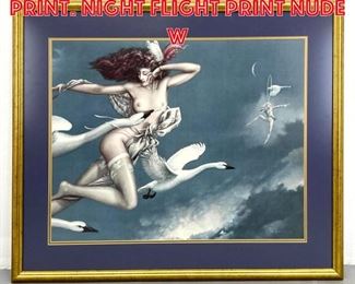 Lot 180 Michael Parkes Surreal Print. Night Flight print Nude w
